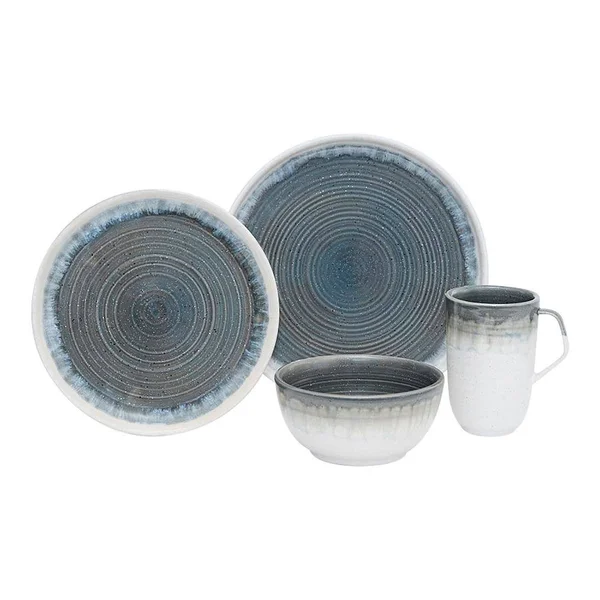 Baum Hearth 16-Piece Dinnerware Set - Service for 4 - Grey