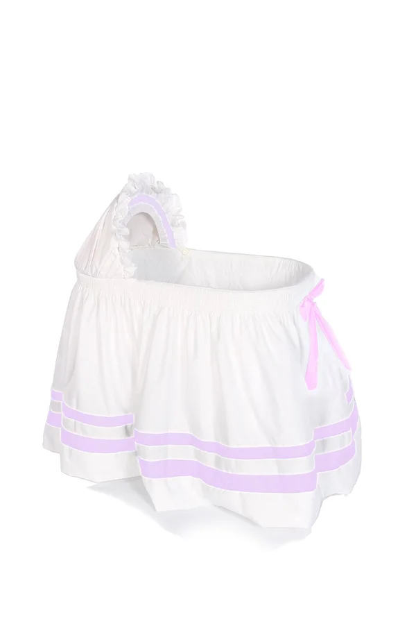 Baby Doll Bedding Modern Hotel Style II Bassinet Skirt, Lavender