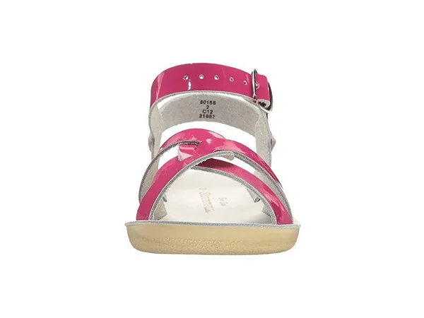 Salt Water Sandals by Hoy Shoe Sun-San Swimmer, Shiny Fuchsia, 6 M US Toddler