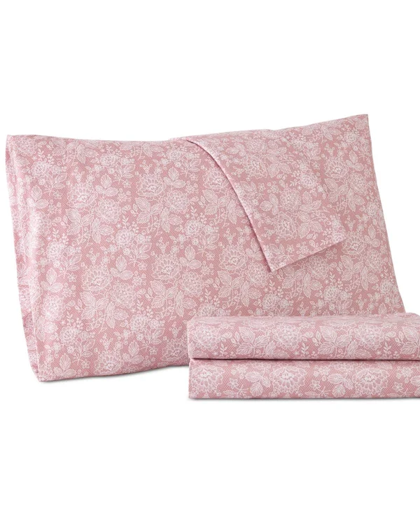 Micro Flannel Printed Sheet Set King Enchantment Rose