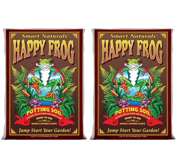 FoxFarm Fx14047 Ph Adjusted Happy Frog Potting Soil Bag, 4 Cu ft (2 Pack)