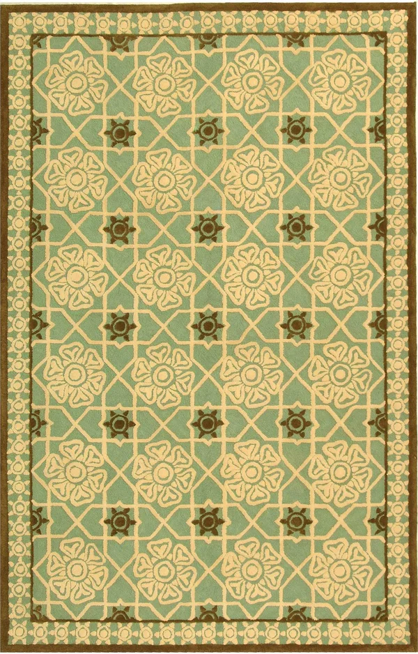 Safavieh 4& x 4& Round Newport NPT423 Teal, Ivory Rug