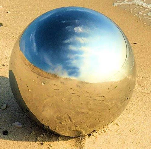 The Crosby Street Stainless Steel Gazing Ball for Garden and Home, 13 Inches in Diameter by Whole House Worlds