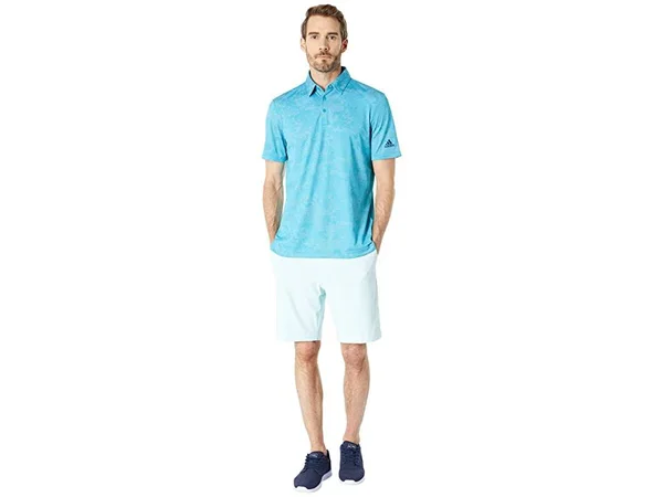 Adidas Camo Primegreen Polo White/Sonic Aqua Large
