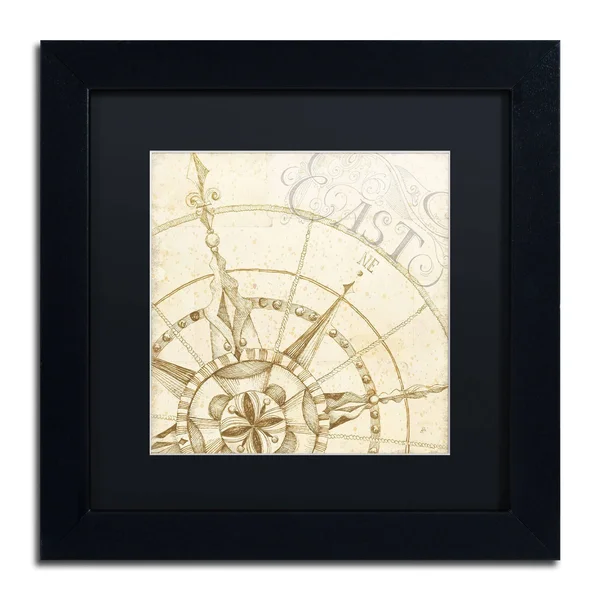 Trademark Art &Coast to Coast Sepia III& by Daphne Brissonnet Framed Graphic Art Size: 11x22 H x 11x22 W - Matte Color: Black