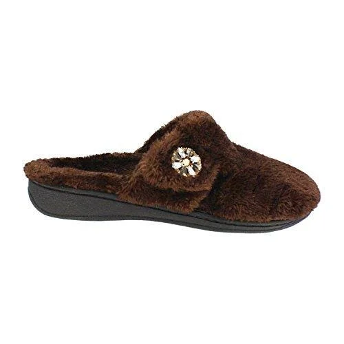 Vionic Gemma Luxe Orthotic Support Slipper Dark Brown - 7