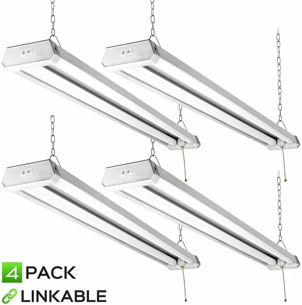 Maxlite 4ft Utility LED Shop Light Linkable, 4300lm, Daylight 5000K, Pull Chain On/Off, 42W Garage Light, Integrated LED Lights