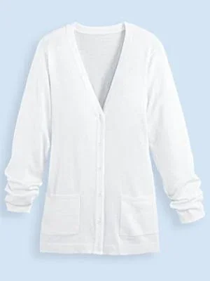 Blair Women's Plus Must-Have Sweater Cardigan - White 3XL