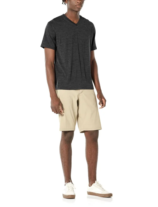 Icebreaker Men's Ravyn SS V Neck Top - Large - Jet Heather