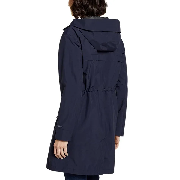 Eddie Bauer Women's Port Townsend Trench Coat Rain Jacket - Blue - XL