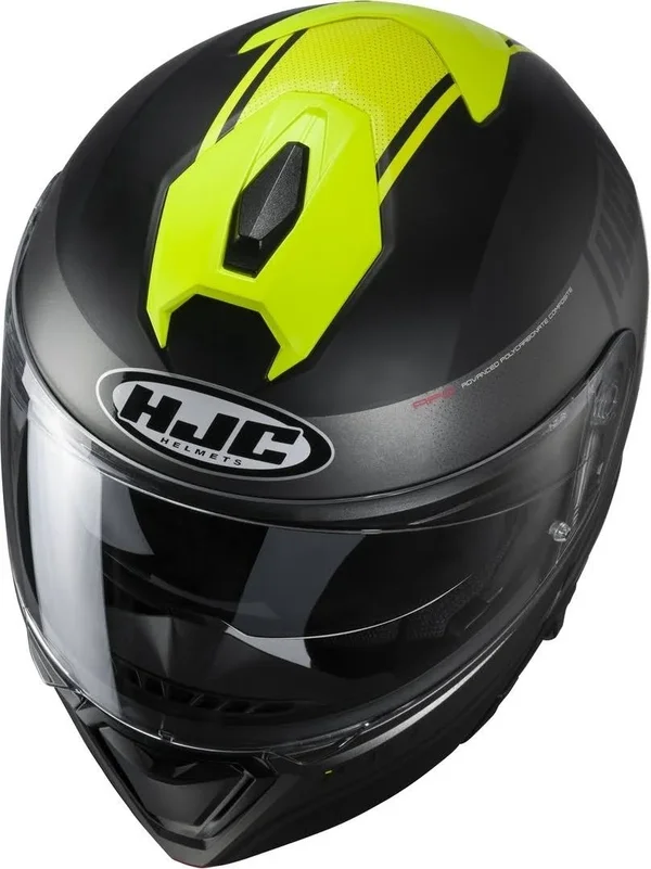 HJC i90 Davan Helmet - black-yellow, Size M