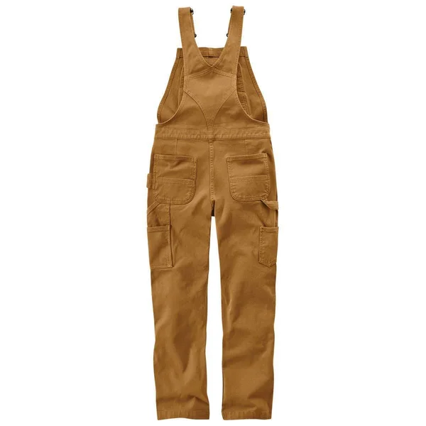Carhartt Rugged Flex Twill Double Front Bib Overall, Brown, Large