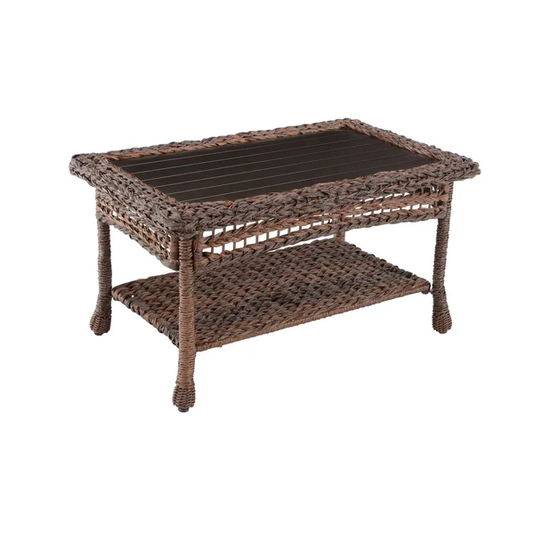 W Unlimited Modern Concept Faux Sea Grass Rattan Coffee Table - Brown