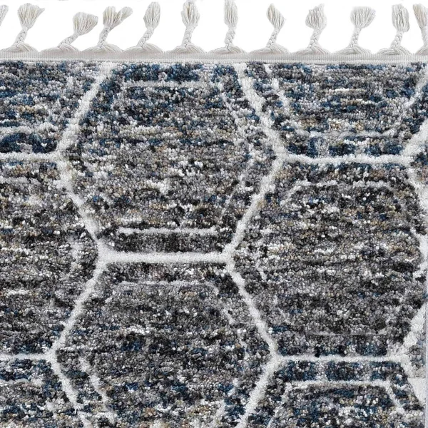 94x22 x 126x22 x 1x22 Grey or Teal Polyester Rug