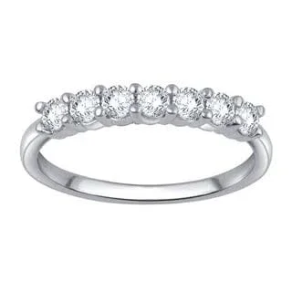 Divina 10K White Gold 1/2ct TDW Size: 7-Stone Diamond Anniversary Band (Size: 7) - Women's
