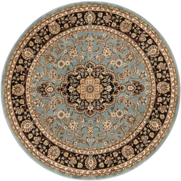Well Woven 541068 Barclay Medallion Kashan Light Blue Area Rug