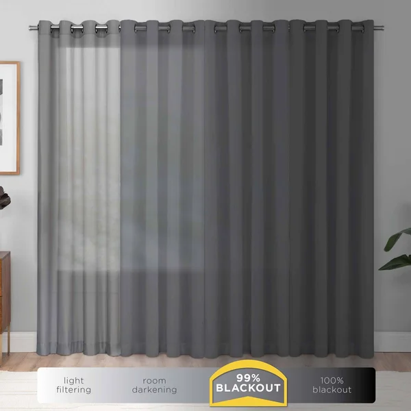 Eclipse Thermal Blackout Patio Door Curtain Panel, Gray