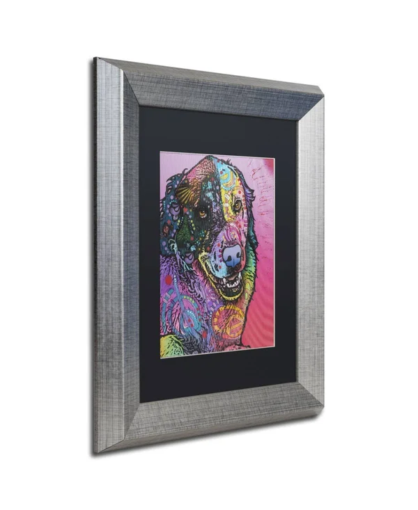 Trademark Fine Art Splatter Canvas Art by Dean Russo, Black Matte, Silver Frame, Size: 11 x 14