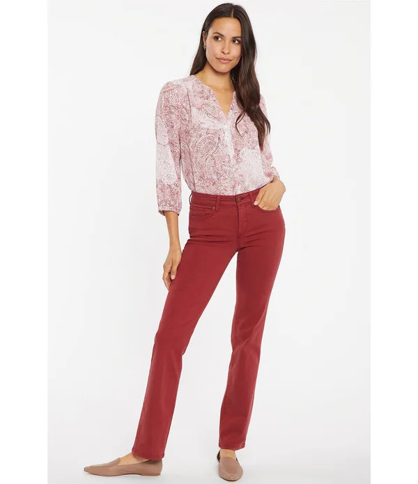 Nydj Marilyn Straight Jeans in Coffee Bean
