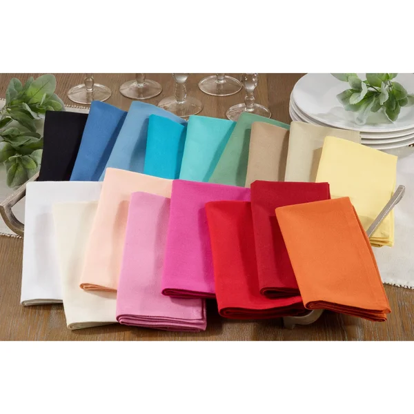 Saro Lifestyle 222.KH20S 100 Percent Square Cotton Dinner Napkins, Khaki - Set of 12