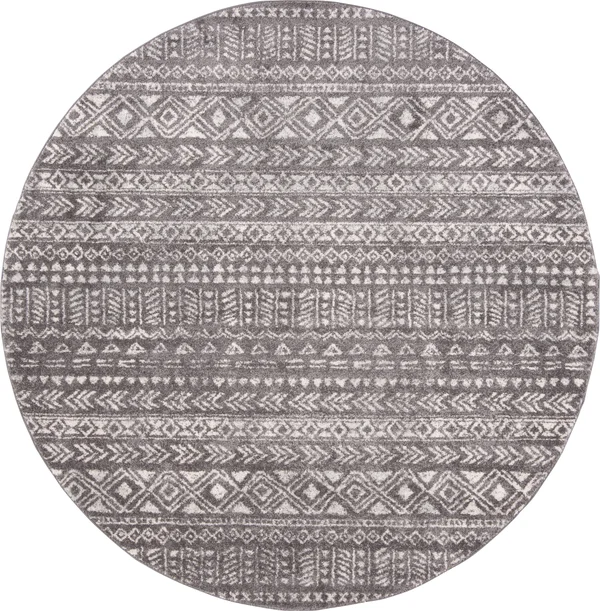 Safavieh Tulum Rug Collection TUL263F - Dark Grey - Ivory - 6&-7x22 x 6&-7x22 Round