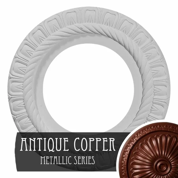 10 5/8x22OD x 5 3/4x22ID x 1/2x22P Claremont Ceiling Medallion (Fits Canopies Up to 7x22) - Hand-Painted Firebrick