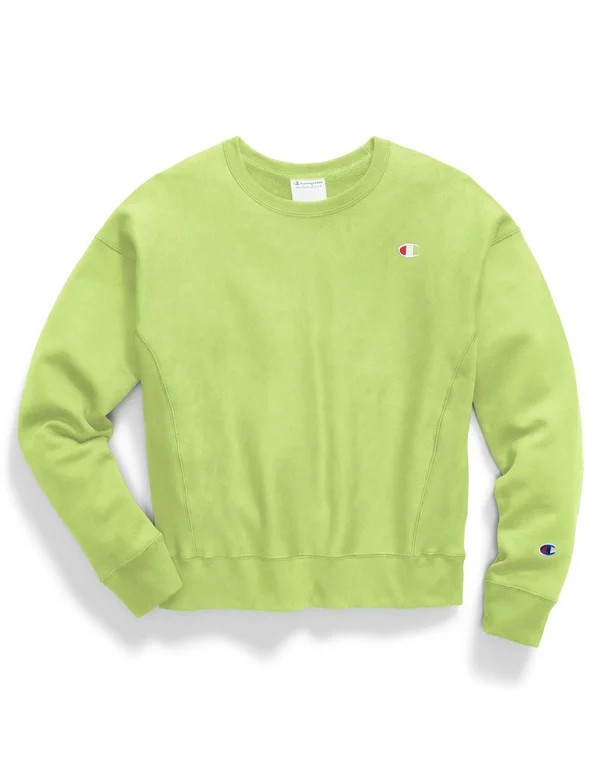 Champion Life Women's REVERSE Weave Crew - Chilled Mint Green Xs