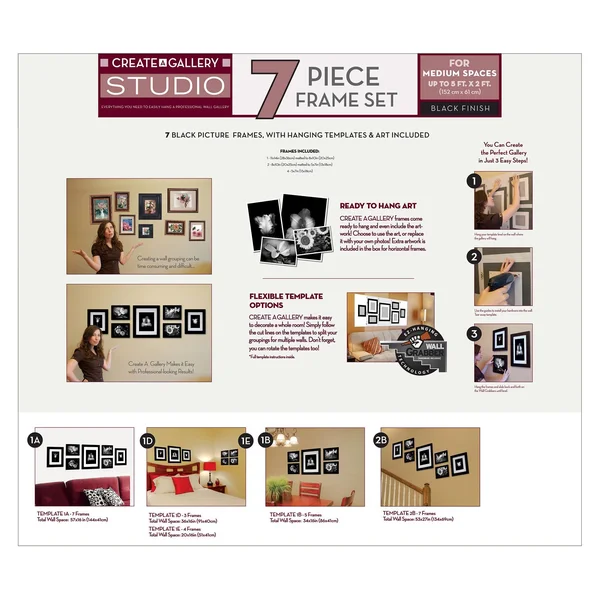 Gallery Perfect 7 Piece Black Studio Frame Kit