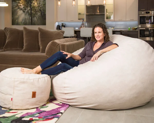 Cordaroy&s Convertible Bean Bag Chair & King Bed in Black Faux Leather