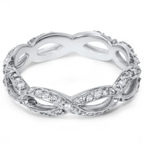 Pompeii3 3/4ct Diamond Infinity Eternity Ring 14K White Gold
