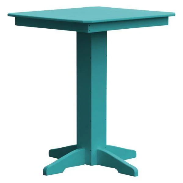 Recycled Plastic Square Bar Table 44x22, Tropical Lime, Without Umbrella Hole