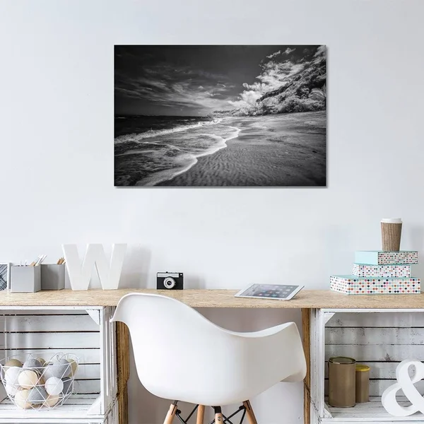 iCanvas Beach Black & White - Bahia, Brazil Art by Glauco Meneghelli Canvas Art Wall Decor ( places > South America u003