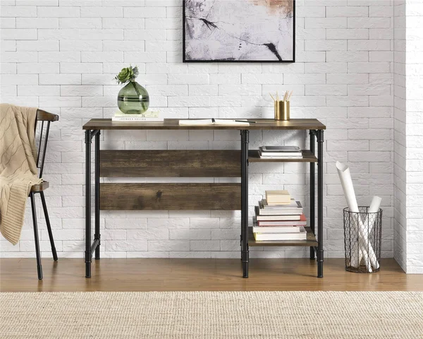 Ameriwood Home Carter Single-Pedestal Desk - Rustic