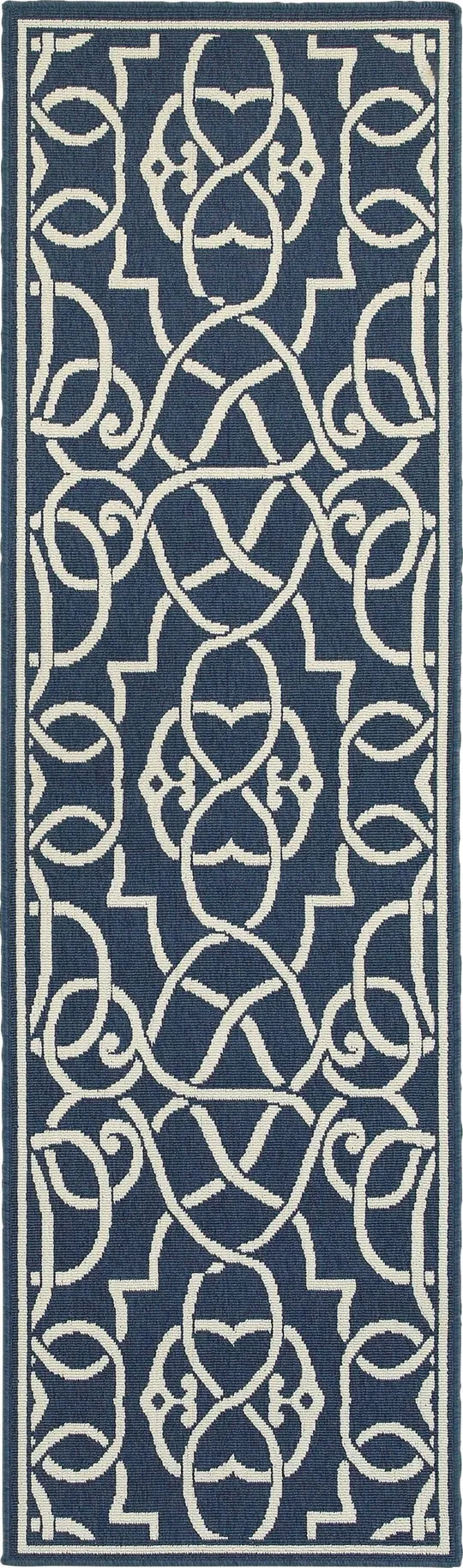 Oriental Weavers Meridian 2205B 5&3x22 x 7&6x22 Navy Area Rug