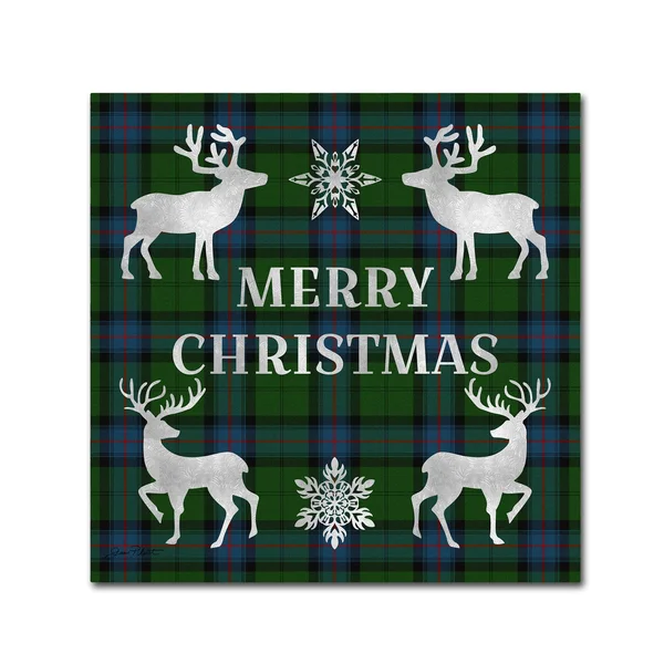 Trademark Art Jean Plout ' Merry Christmas Plaid 5' Gallery-Wrapped Canvas Art