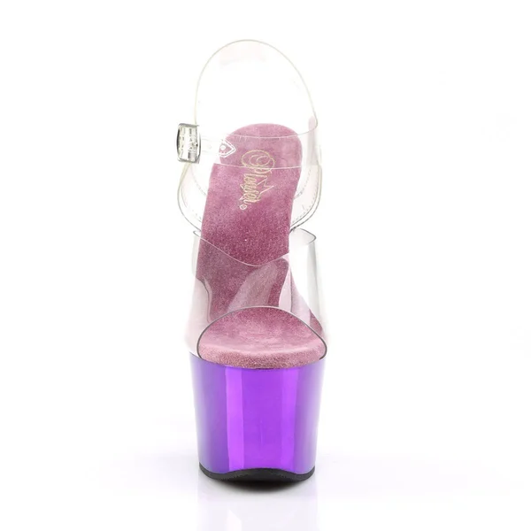 Pleaser - Sky-308 11 - Clear/Rose Gold Chrome