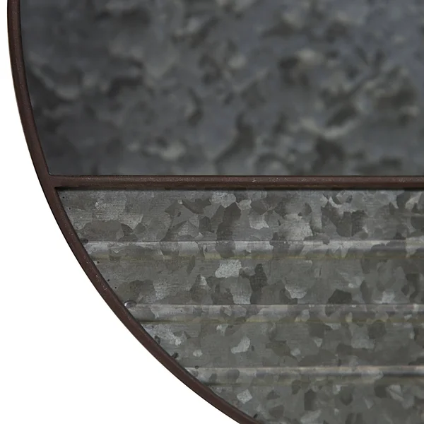 Galvanized Metal Round Hanging Wall Pocket Bins - Set of 3, 16 x 16 x 5