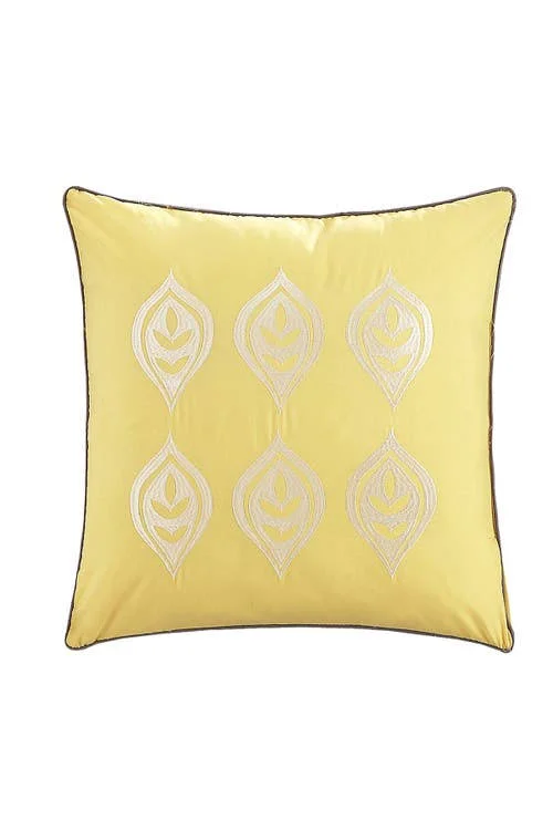 Parma Sicily Reversible Printed Comforter Set Yellow, Size: Queen