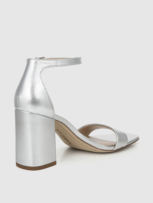 Sam Edelman Women's Daniella Block Heel Sandals - Silver - 8.5M