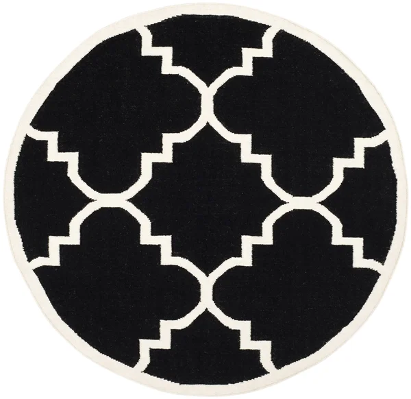 Safavieh Dhurries DHU633A 2&6x22 x 12&0x22 Runner Black - Ivory Area Rug