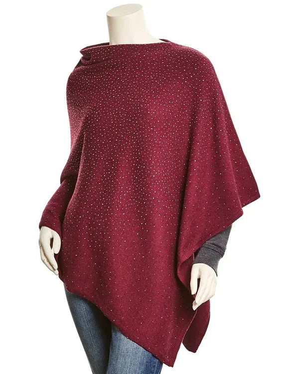 La Fiorentina Berry Embellished Poncho