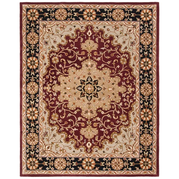Safavieh Heritage Red/Black Area Rug; 5& x 8&