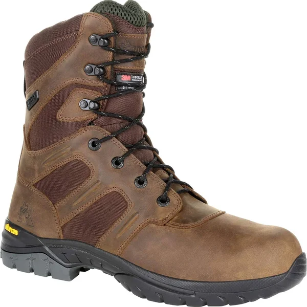 Men's Rocky Deerstalker Waterproof 400G Insulated Hiking Boot - Size: 8.5, Brown