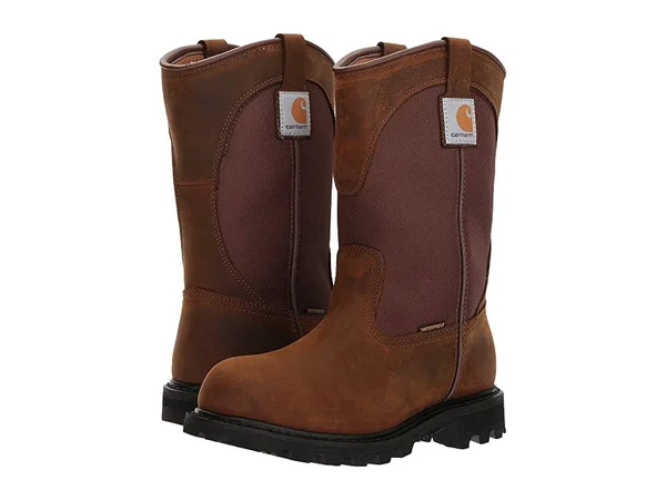 Carhartt Women's Bison Brown Waterproof Wellington Work Boots
