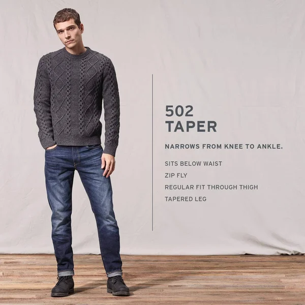Levi&s 502 Taper Fit Men's Jeans - Crying Sky 35x32
