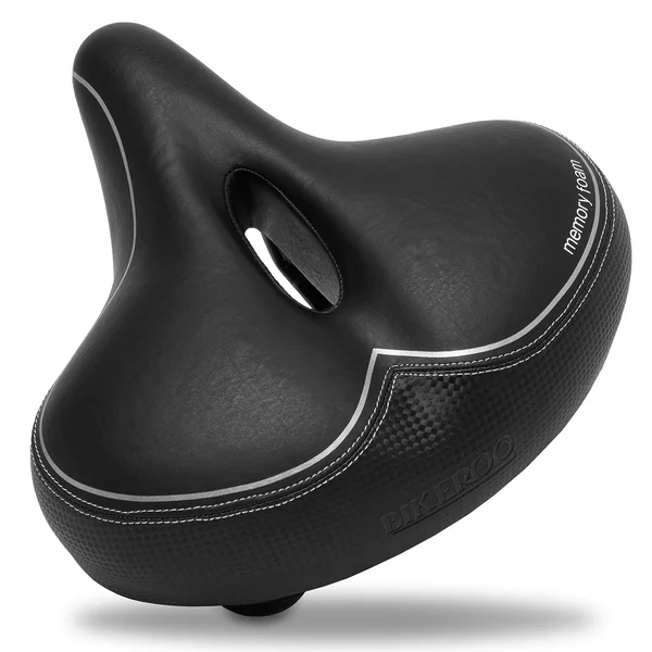 Oversized Bike Seat - Universal Fit for Exercise Bike and Outdoor Bikes - Soft Padded Bike Saddle - Bike Seat Cushion for Men - S