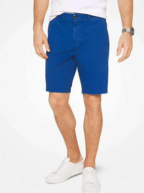 Michael Kors Mens Spring Stretch Casual Chino Shorts, Blue, 30