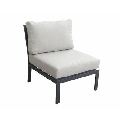 Kagan Armless Patio Chair with Cushions Wrought Studio Cushion Color: Ash