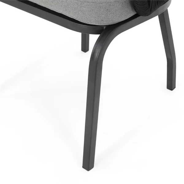 Noble House Kriday Outdoor Modern Club Chair - Set of 2, Black and Gray