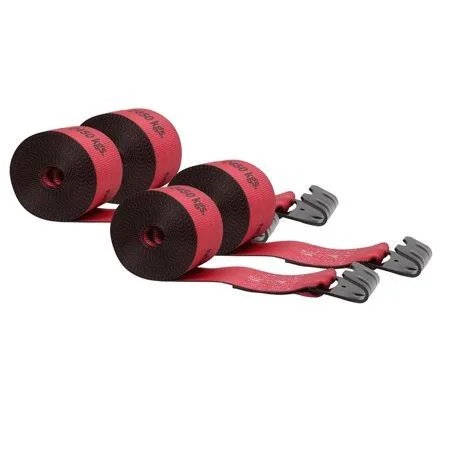 Mytee Products (4 Pack) Kinedyne 4 inchx30& Winch Straps w/Flat Hook - WLL 5400 Trailer Flatbed Tie Down Strap - Red, Size: 4 x 3